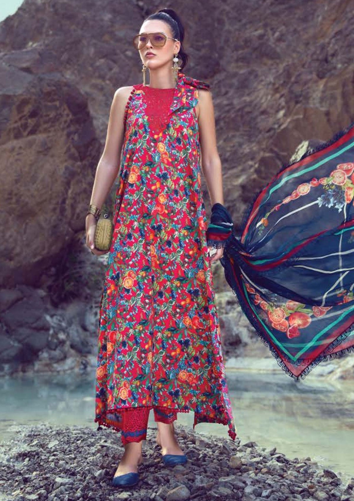 Winter Collection - Maria B - M print - Desert Rose - D#3 A available at Saleem Fabrics Traditions