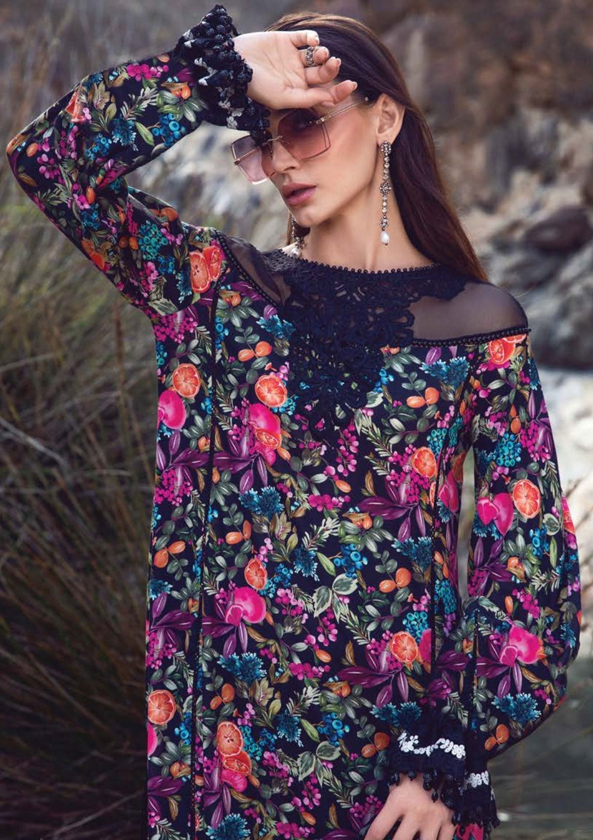 Winter Collection - Maria B - M print - Desert Rose - D#3 B available at Saleem Fabrics Traditions