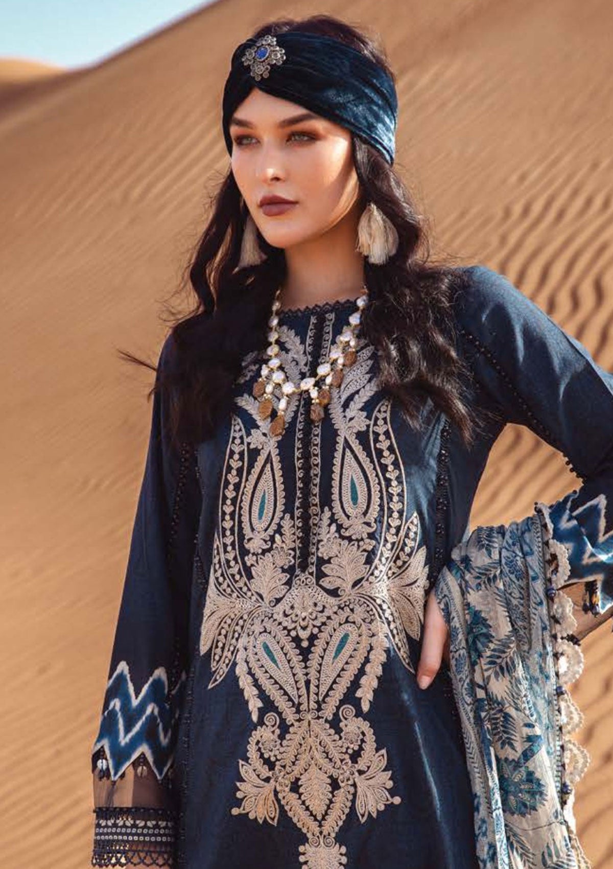 Winter Collection - Maria B - M print - Desert Rose - D#9 B available at Saleem Fabrics Traditions