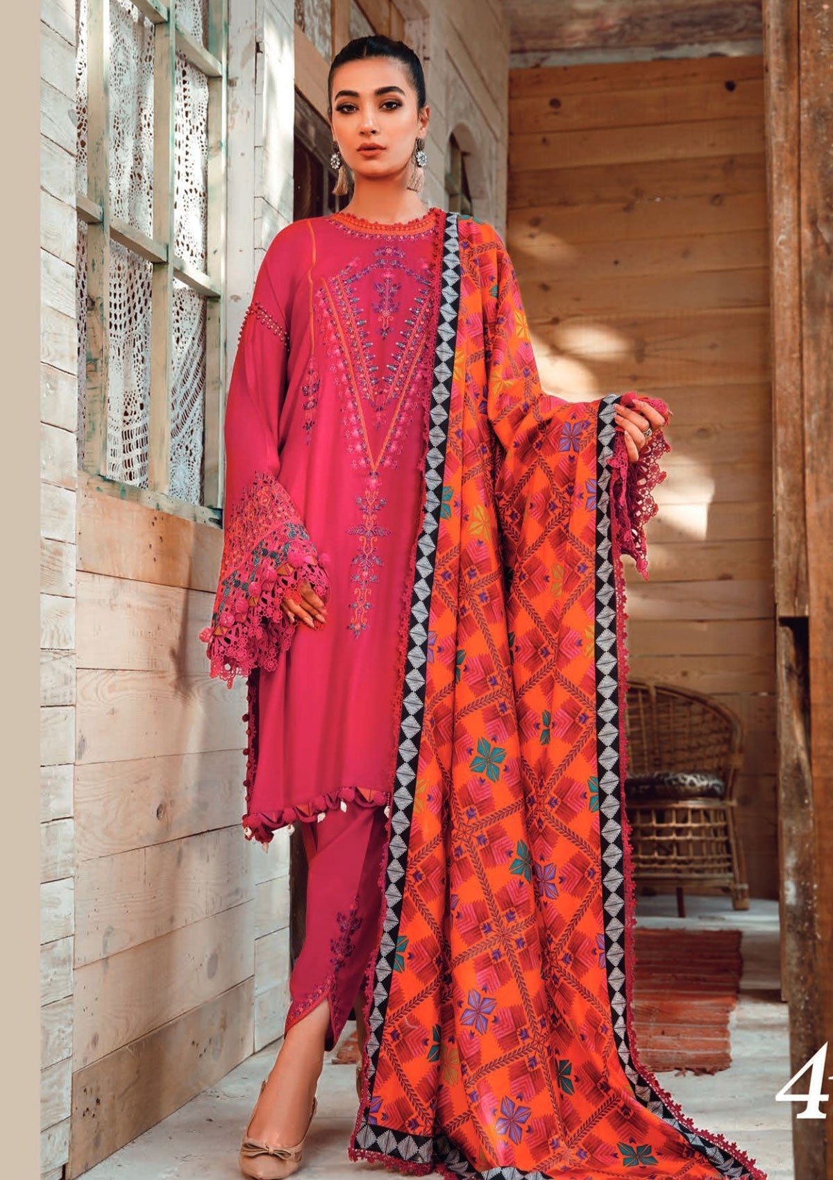 Winter Collection - Maria B - Shawls - MBS#4A available at Saleem Fabrics Traditions