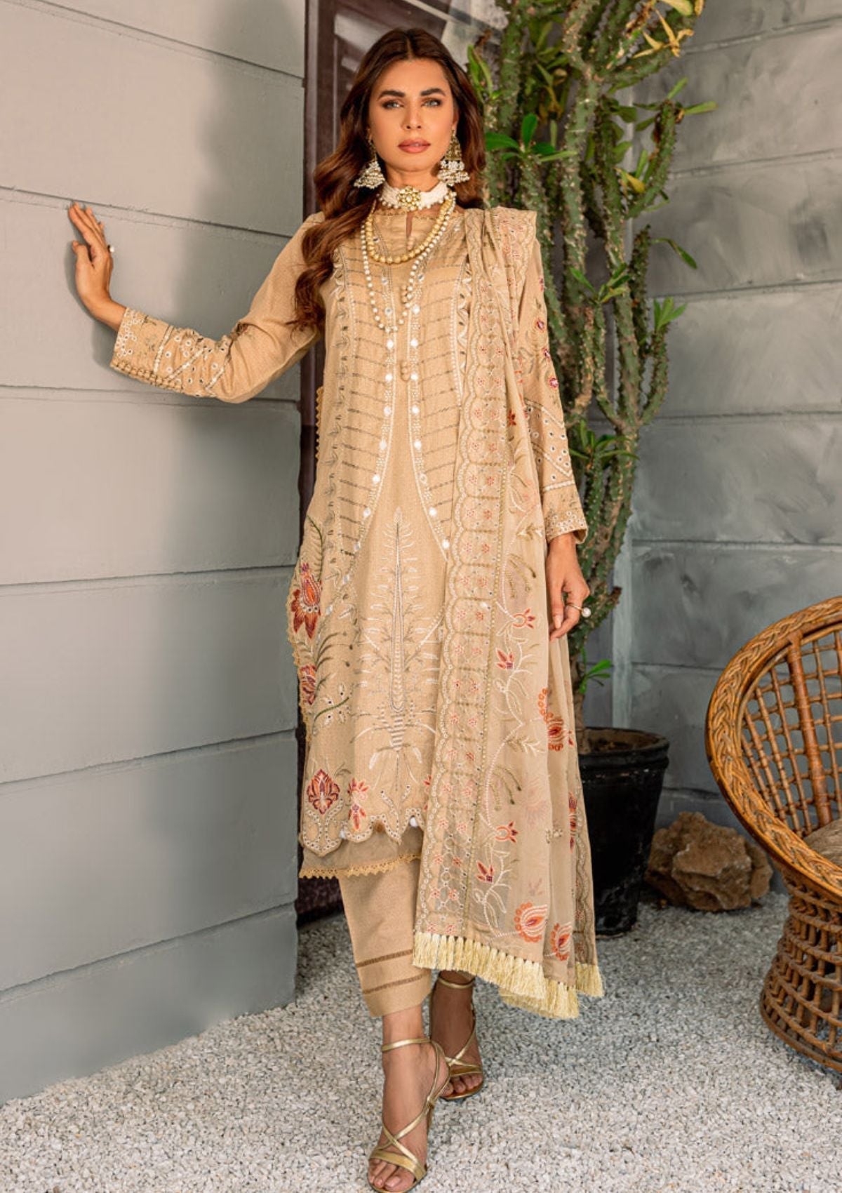 Winter Collection - Marjjan - Jaanam - Karandi - MRK#03 A available at Saleem Fabrics Traditions