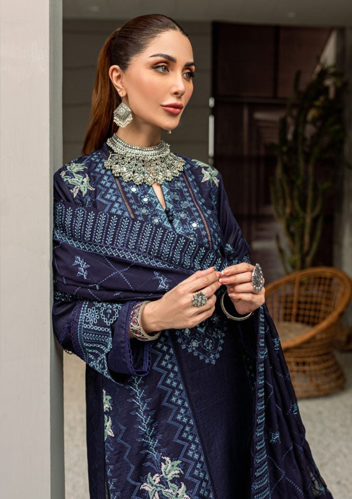 Winter Collection - Marjjan - Jaanam - Karandi - MRK#04 A available at Saleem Fabrics Traditions