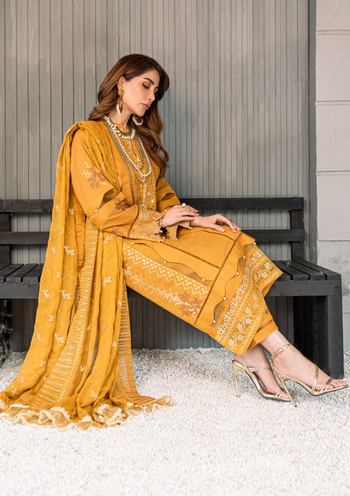 Winter Collection - Marjjan - Jaanam - Karandi - MRK#04 B available at Saleem Fabrics Traditions