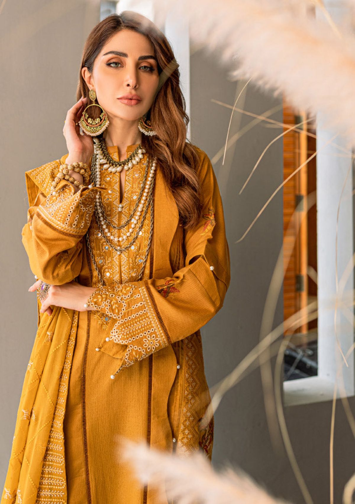 Winter Collection - Marjjan - Jaanam - Karandi - MRK#04 B available at Saleem Fabrics Traditions