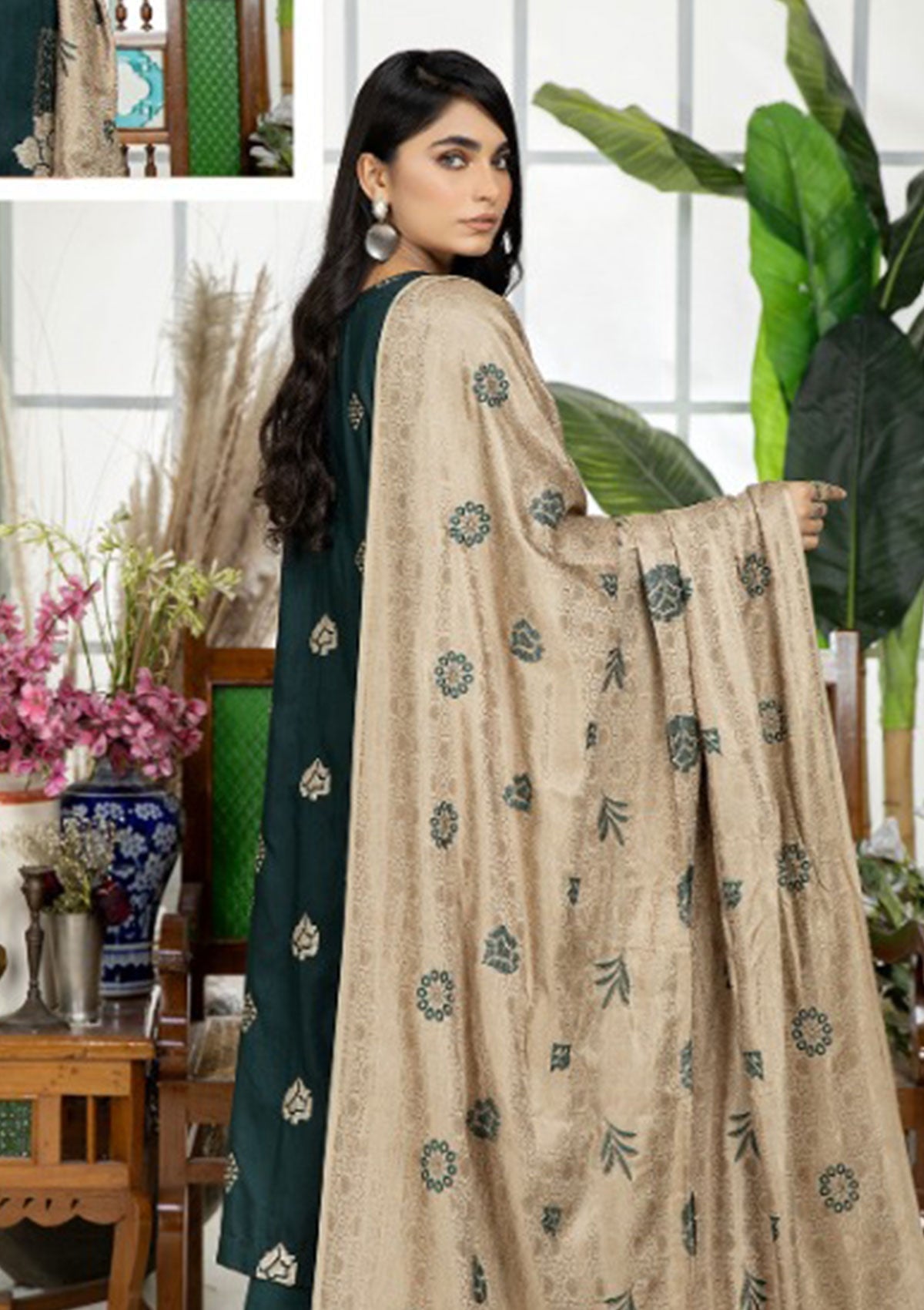 Winter Collection - Marjjan - Viscose - MV#251 - E available at Saleem Fabrics Traditions