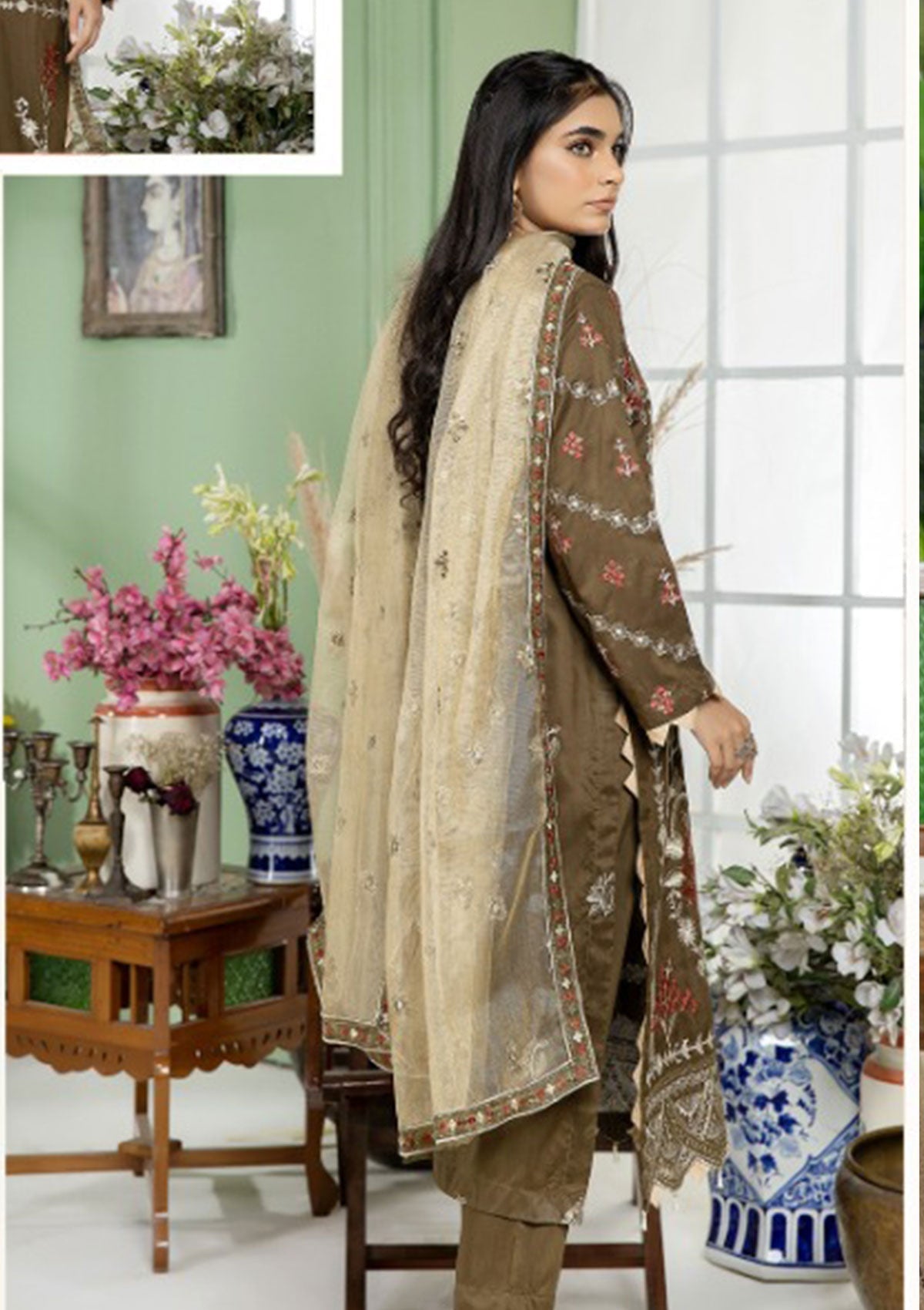 Winter Collection - Marjjan - Viscose - MV#253 - D available at Saleem Fabrics Traditions