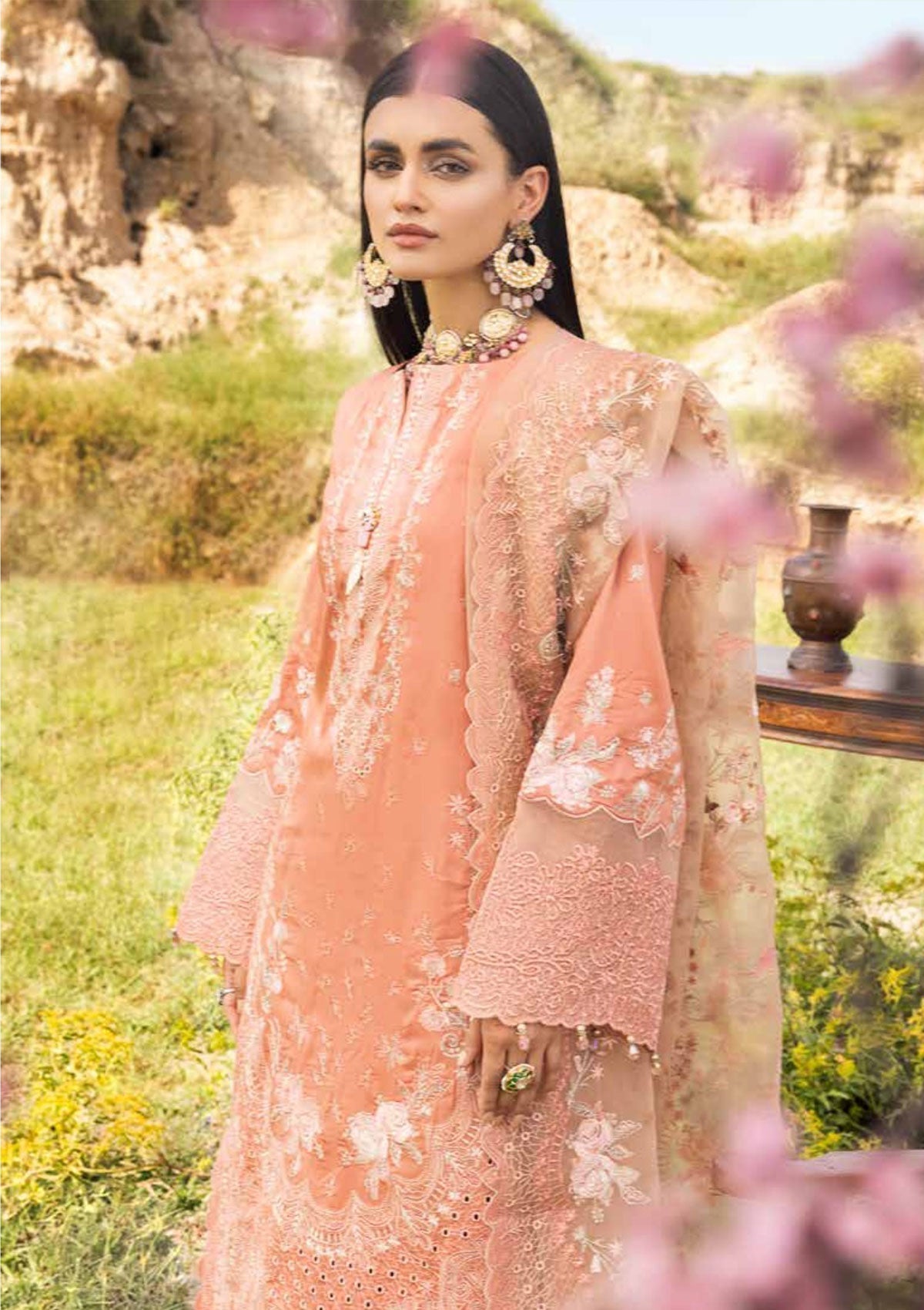 Winter Collection - Muscari - Cotton Satin - MSEC#102 available at Saleem Fabrics Traditions