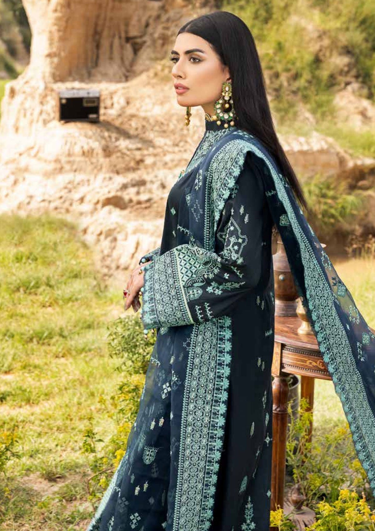 Winter Collection - Muscari - Cotton Satin - MSEC#104 available at Saleem Fabrics Traditions