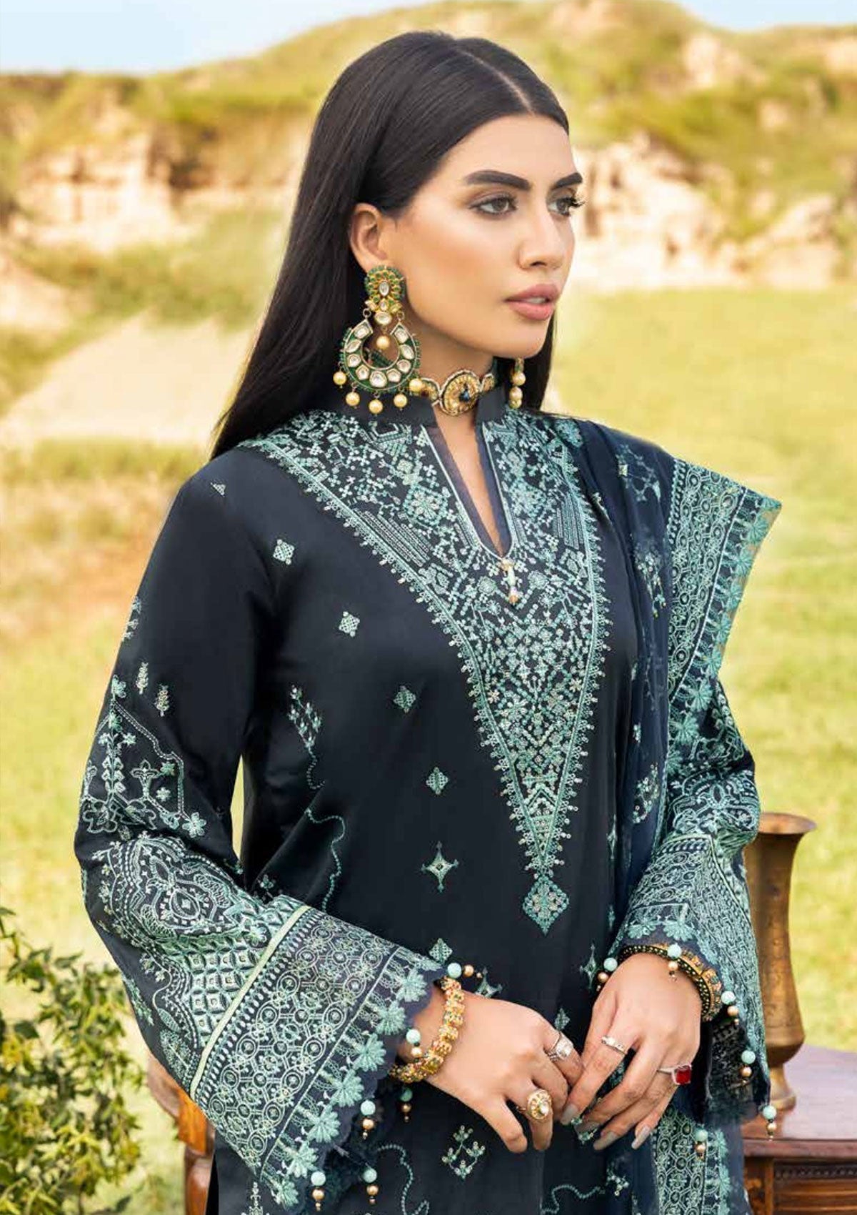 Winter Collection - Muscari - Cotton Satin - MSEC#104 available at Saleem Fabrics Traditions