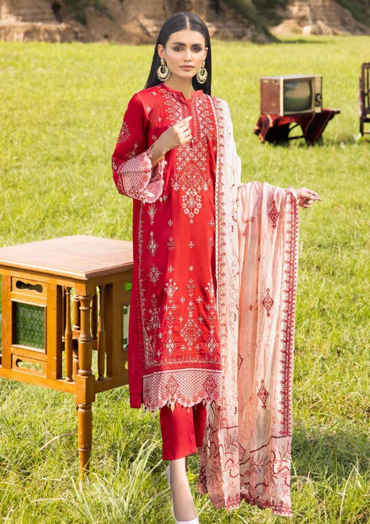 Winter Collection - Muscari - Cotton Satin - MSEC#105 available at Saleem Fabrics Traditions