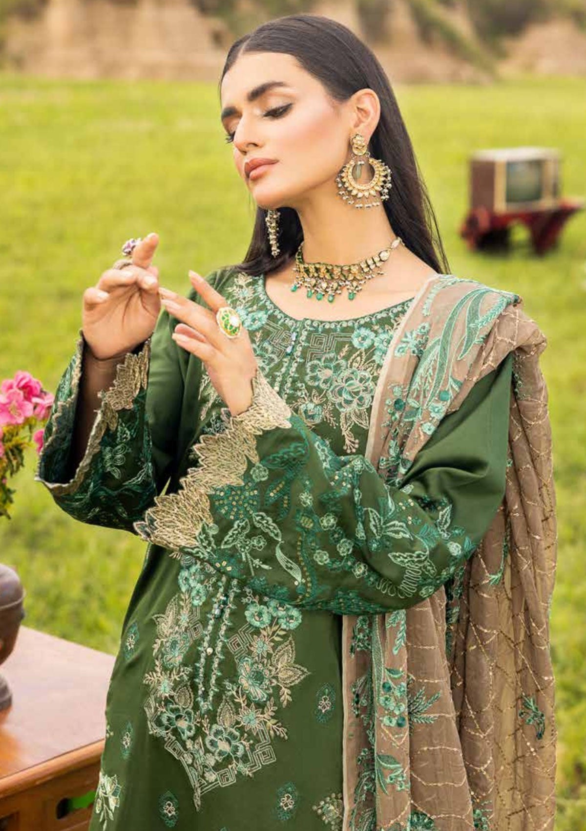 Winter Collection - Muscari - Cotton Satin - MSEC#106 available at Saleem Fabrics Traditions