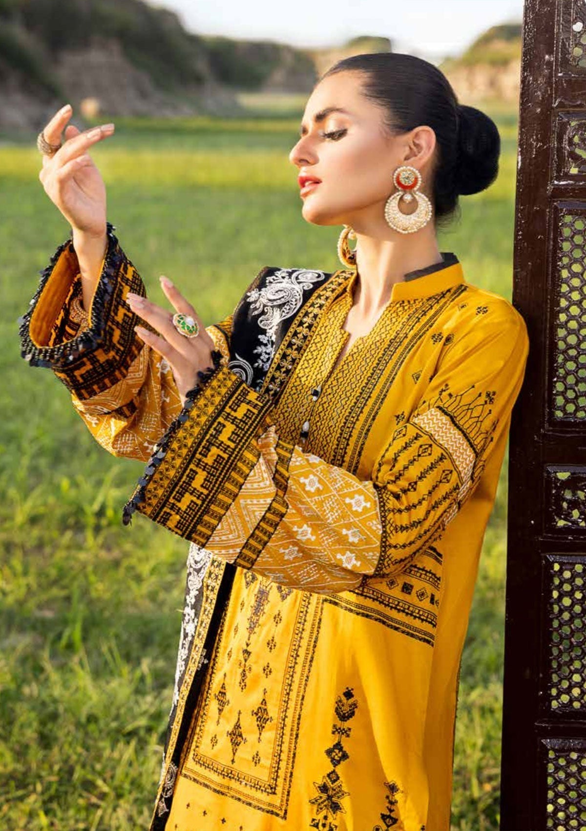 Winter Collection - Muscari - Cotton Satin - MSEC#107 available at Saleem Fabrics Traditions