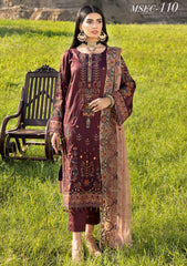 Winter Collection - Muscari - Cotton Satin - MSEC#110 available at Saleem Fabrics Traditions