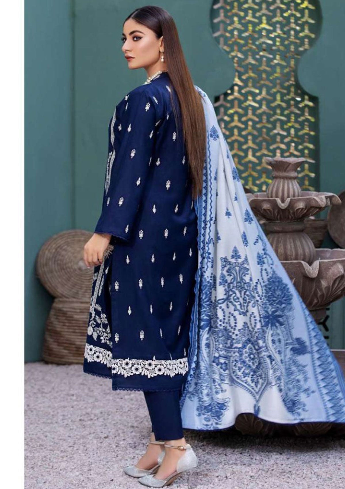 Winter Collection - Noor Jahan - Crimson - D#03 available at Saleem Fabrics Traditions