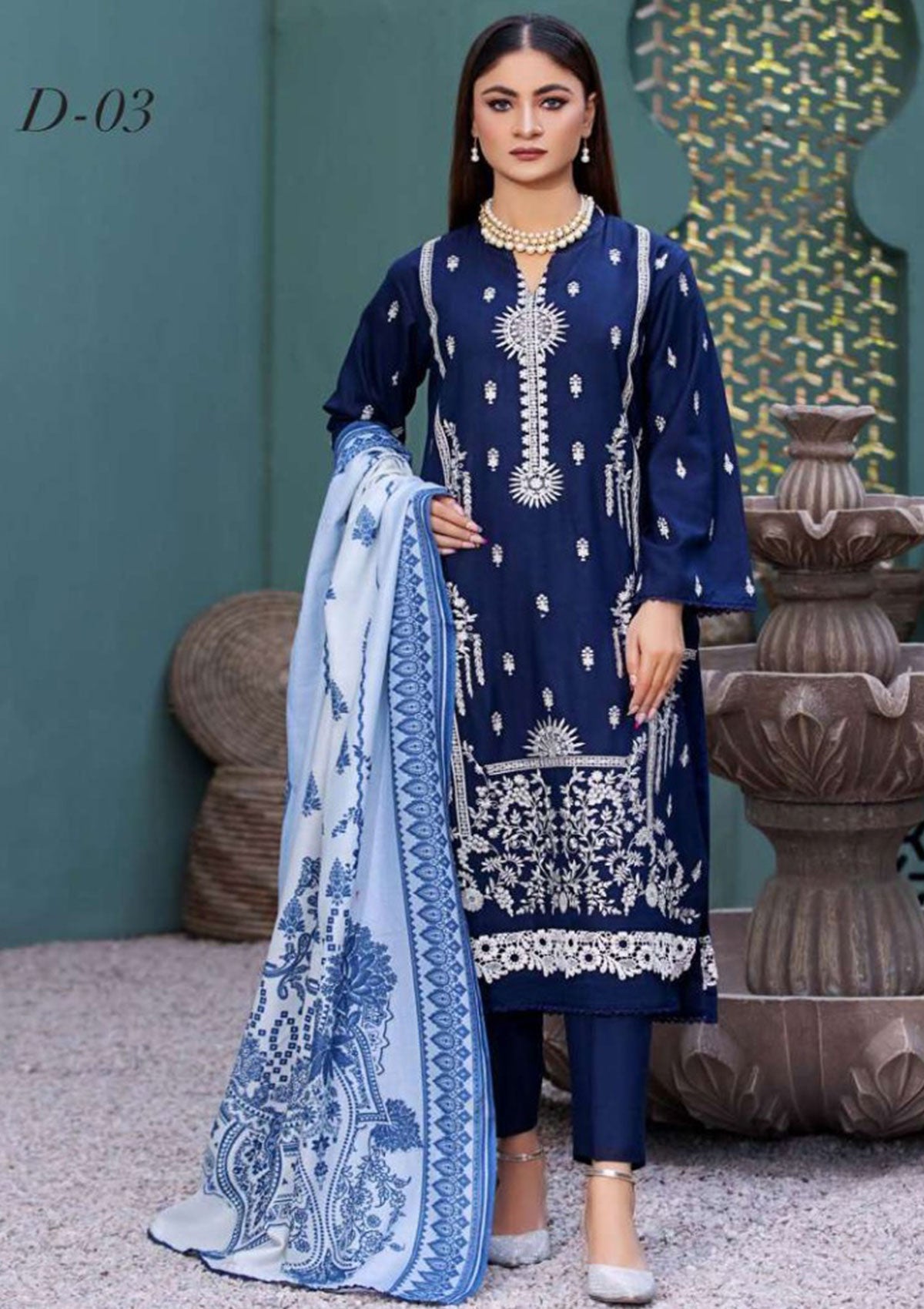 Winter Collection - Noor Jahan - Crimson - D#03 available at Saleem Fabrics Traditions