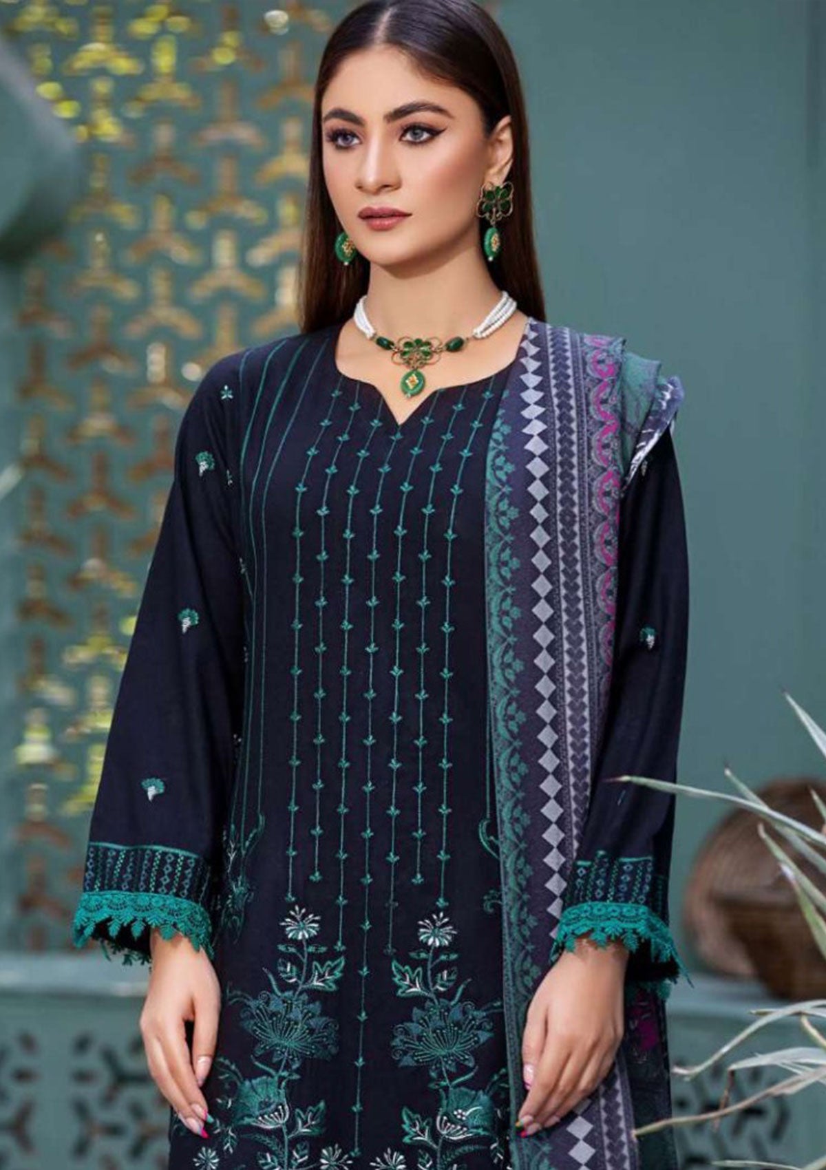 Winter Collection - Noor Jahan - Crimson - D#05 available at Saleem Fabrics Traditions