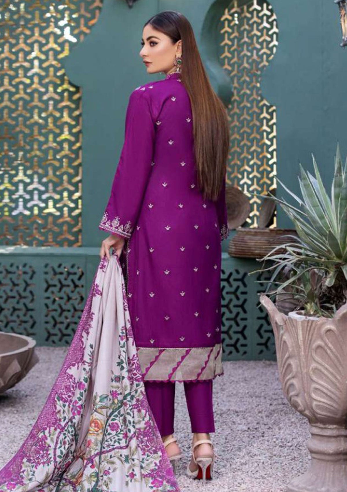 Winter Collection - Noor Jahan - Crimson - D#07 available at Saleem Fabrics Traditions