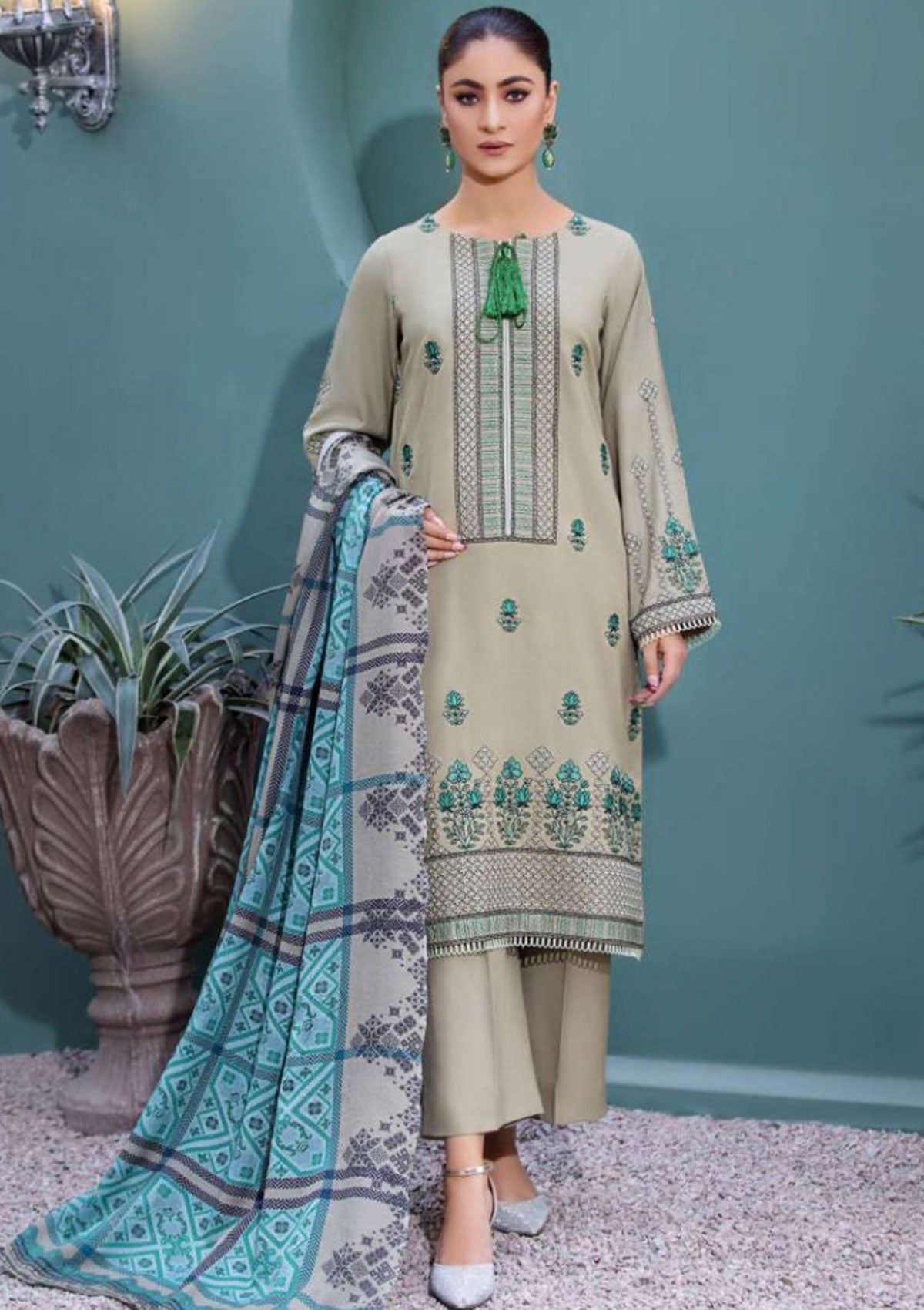 Winter Collection - Noor Jahan - Crimson - D#09 available at Saleem Fabrics Traditions