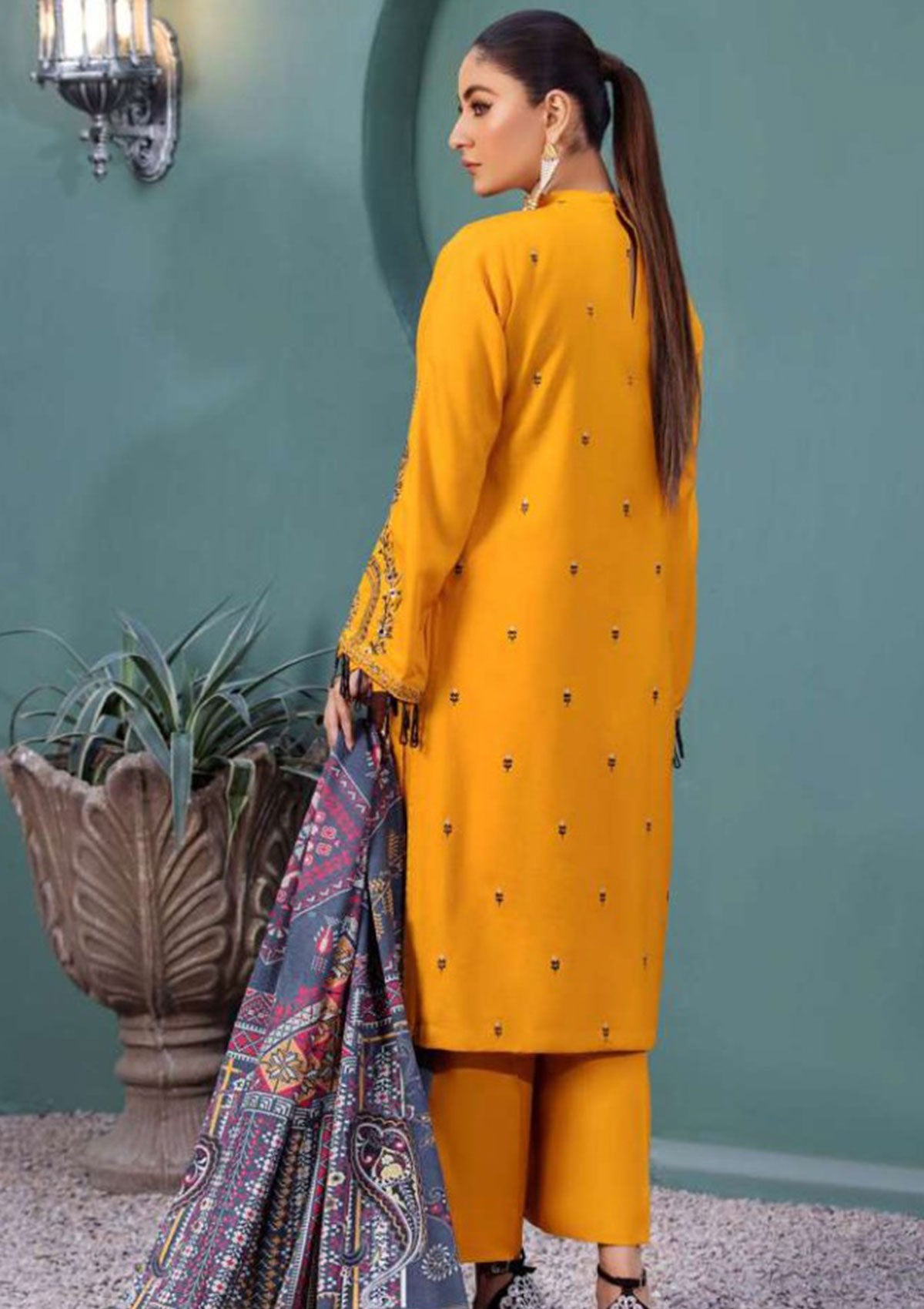 Winter Collection - Noor Jahan - Crimson - D#11 available at Saleem Fabrics Traditions