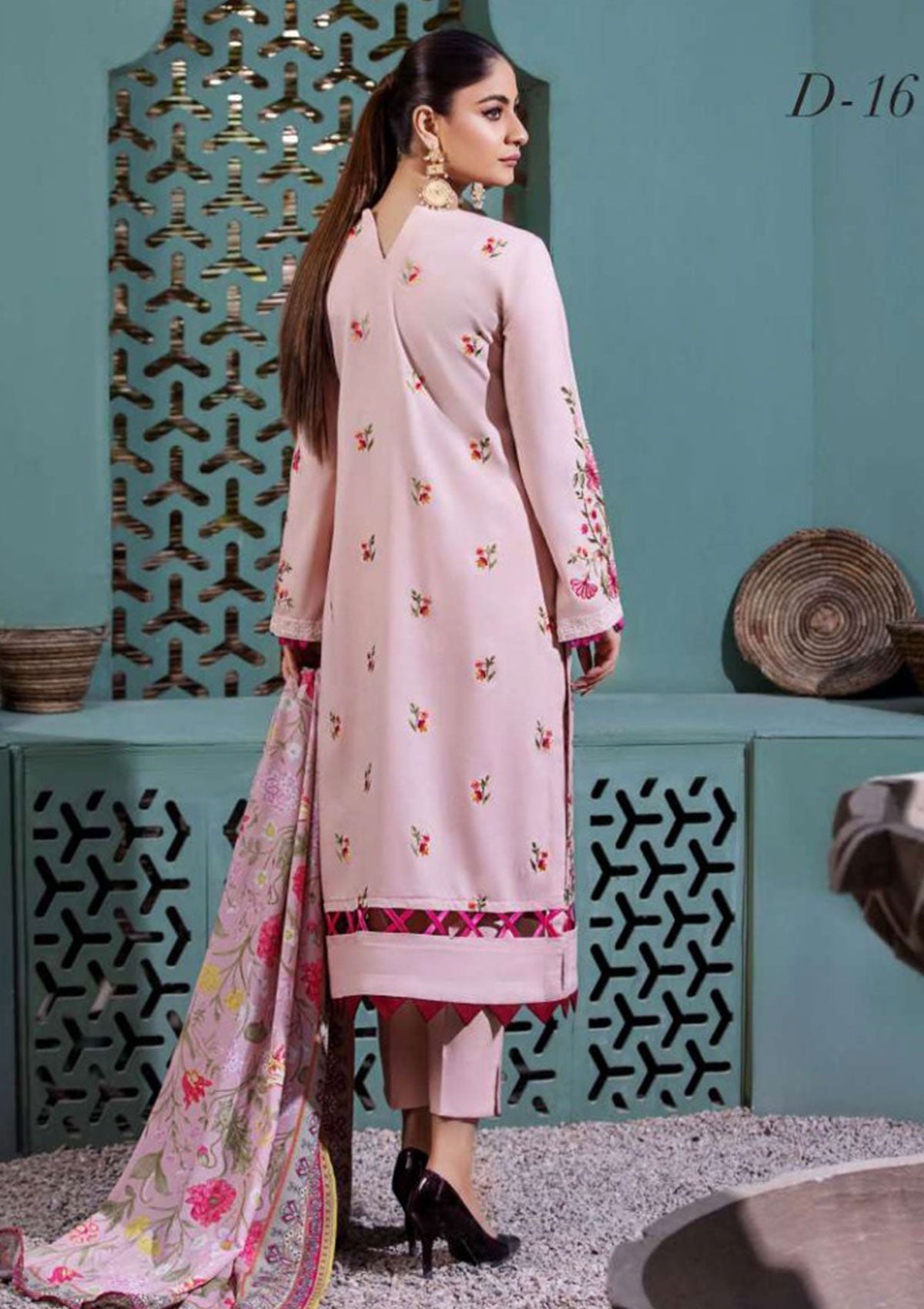 Winter Collection - Noor Jahan - Crimson - D#16 available at Saleem Fabrics Traditions