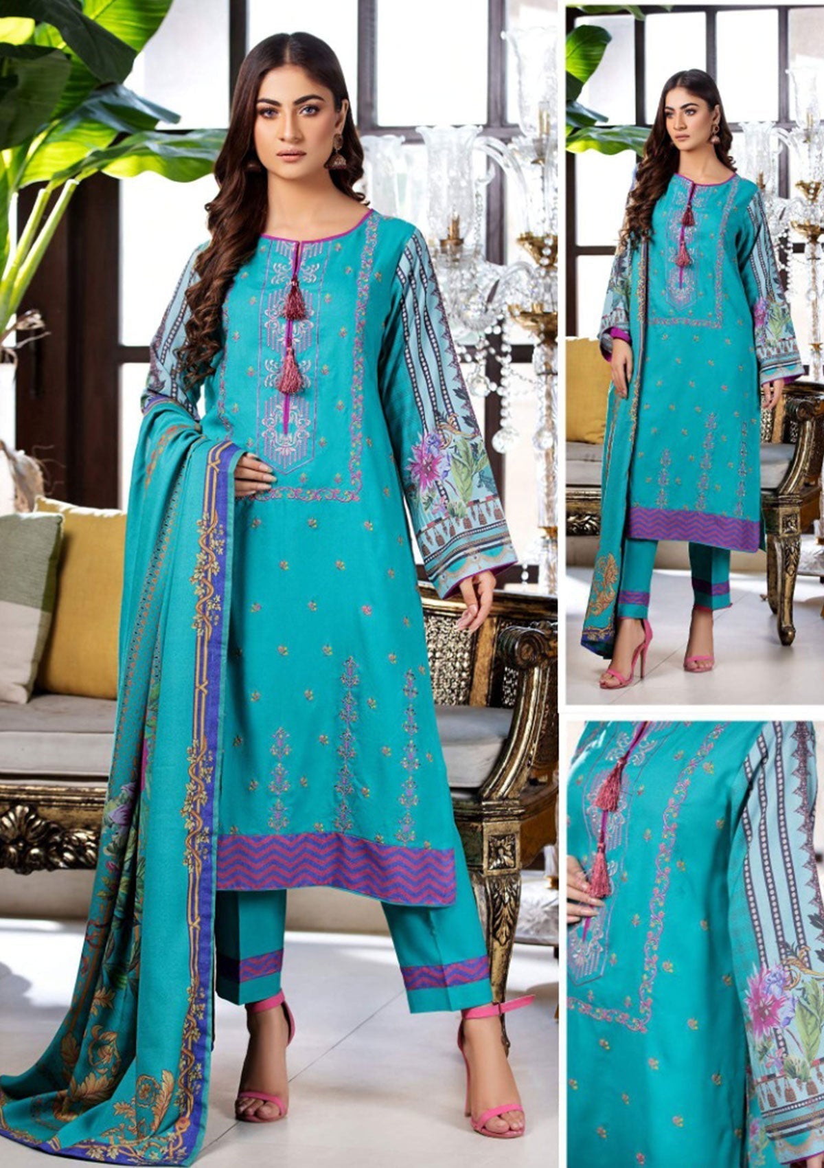 Winter Collection - Noor Jahan - Mina Hassan - D#7 available at Saleem Fabrics Traditions