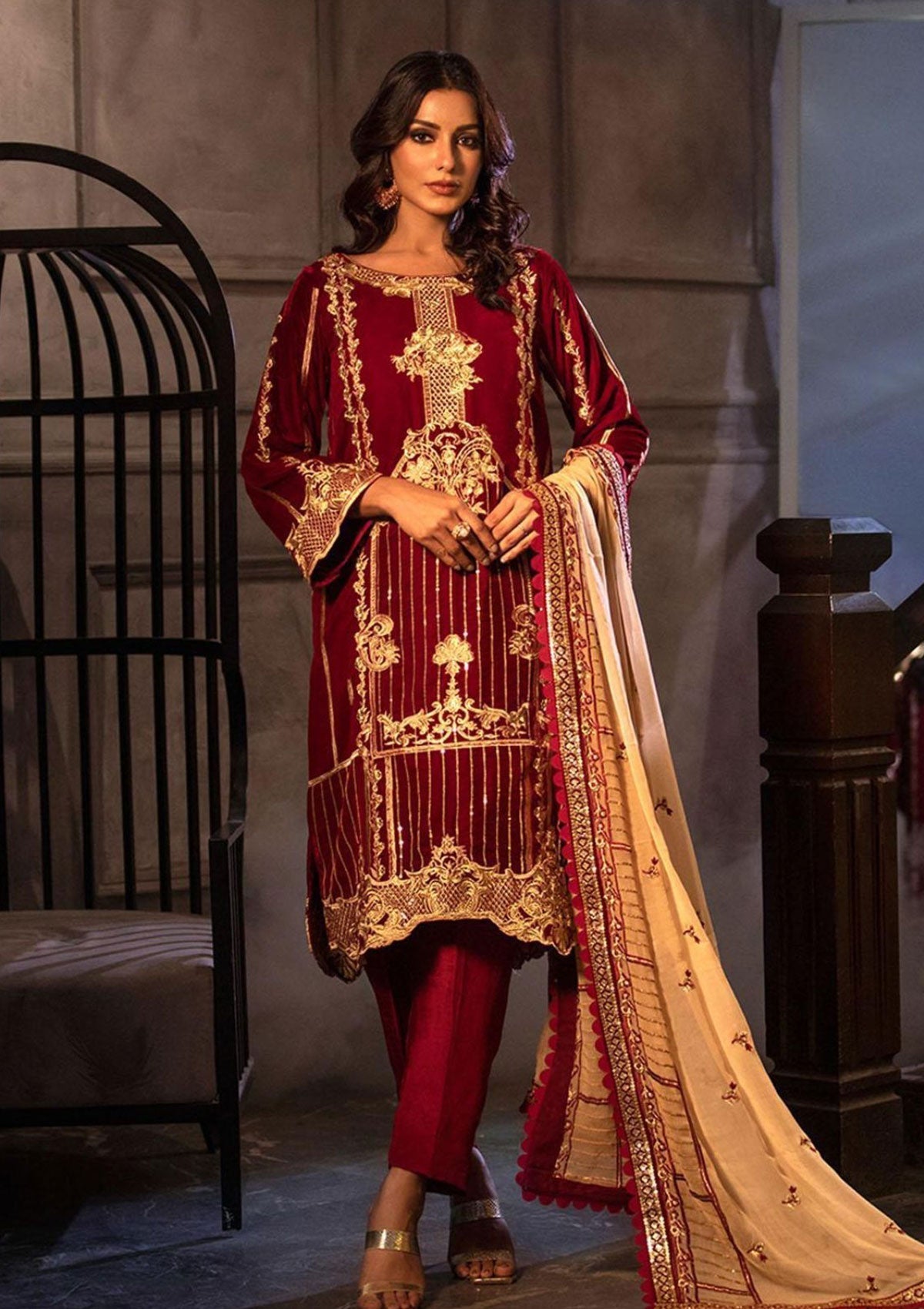 Winter Collection - Noorma Kaamal - Heer - Velvet - NKV#01 available at Saleem Fabrics Traditions