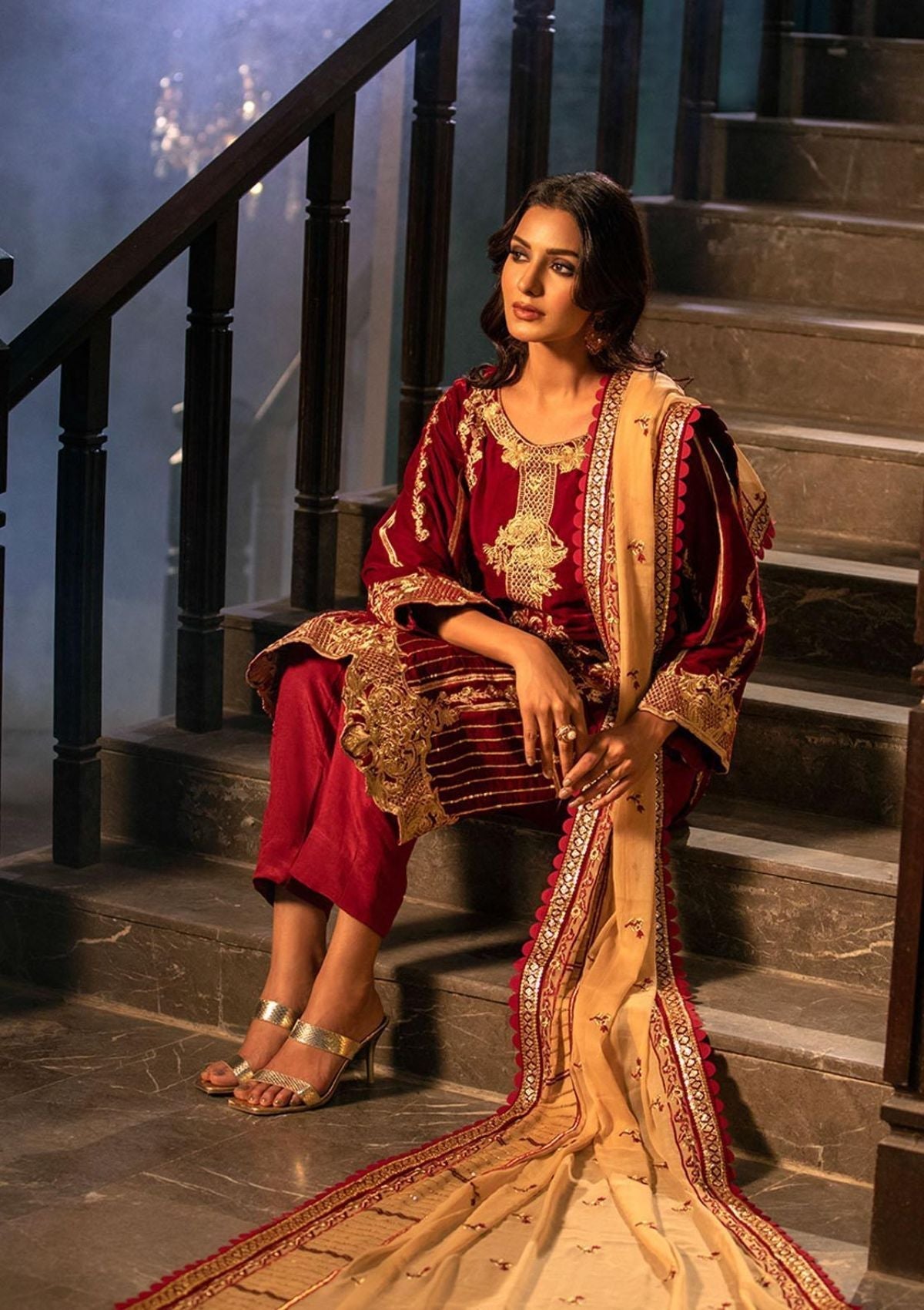 Winter Collection - Noorma Kaamal - Heer - Velvet - NKV#01 available at Saleem Fabrics Traditions