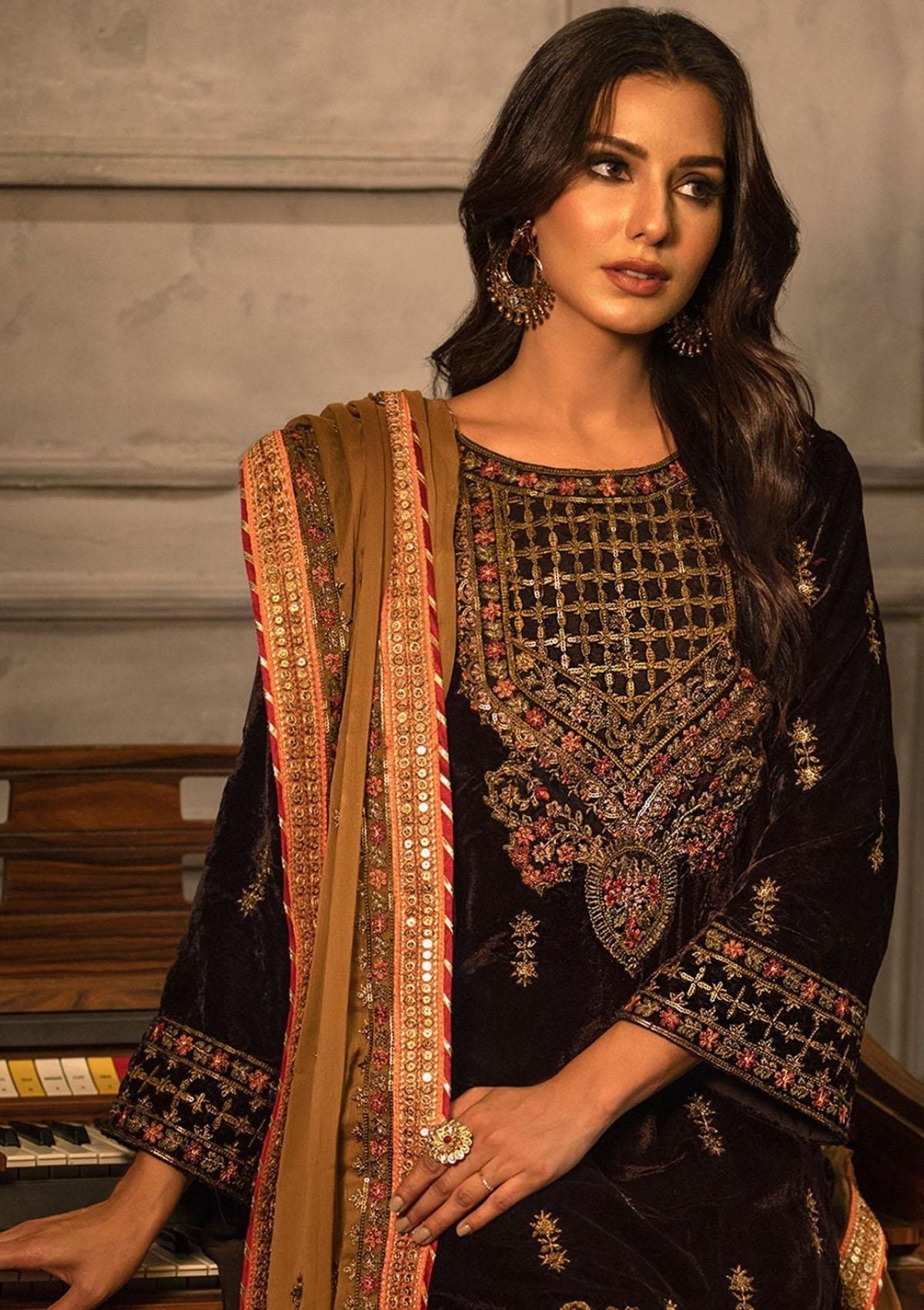 Winter Collection - Noorma Kaamal - Heer - Velvet - NKV#03 available at Saleem Fabrics Traditions