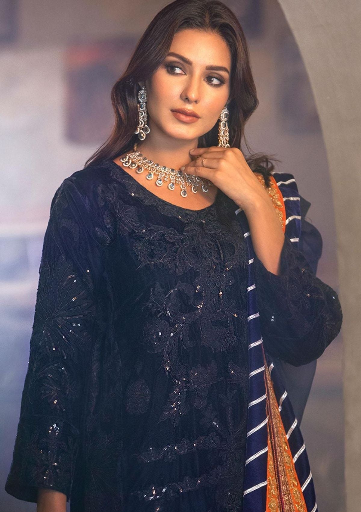 Winter Collection - Noorma Kaamal - Heer - Velvet - NKV#06 available at Saleem Fabrics Traditions