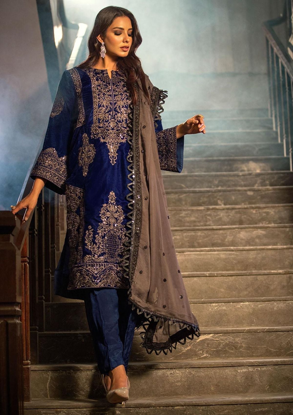 Winter Collection - Noorma Kaamal - Heer - Velvet - NKV#07 available at Saleem Fabrics Traditions