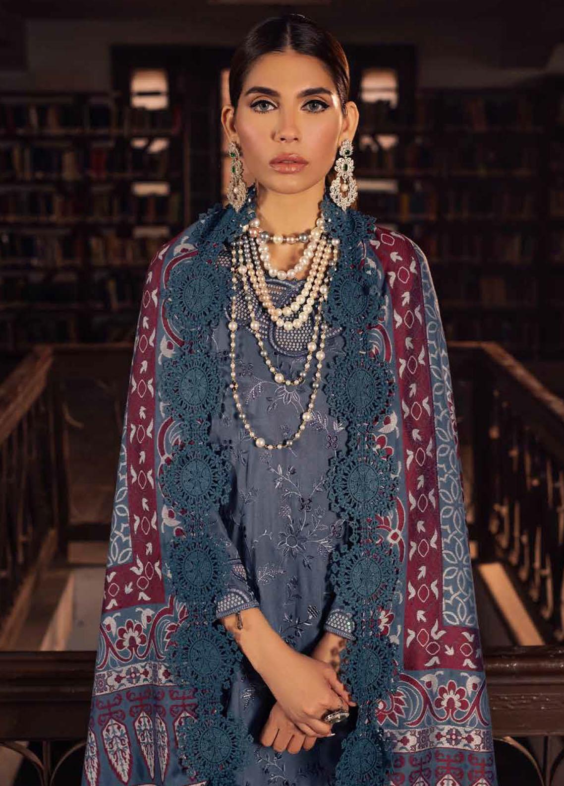 Winter Collection - Nureh - Exclusive - Peach Leather - NEP#05 available at Saleem Fabrics Traditions