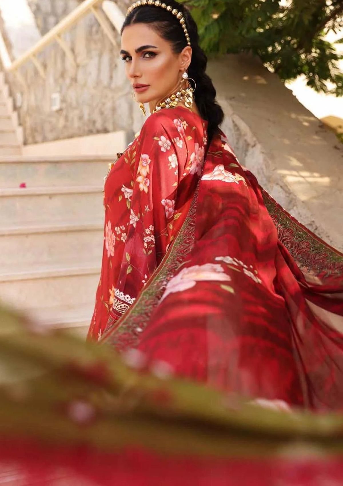 Winter Collection - Nureh - Gardenia - Linen - NSG#67 available at Saleem Fabrics Traditions