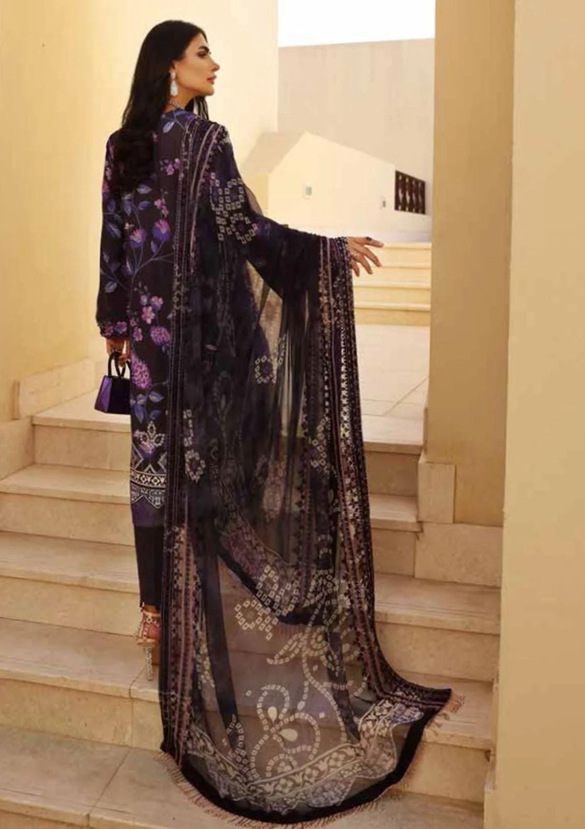 Winter Collection - Nureh - Gardenia - Linen - NSG#72 available at Saleem Fabrics Traditions