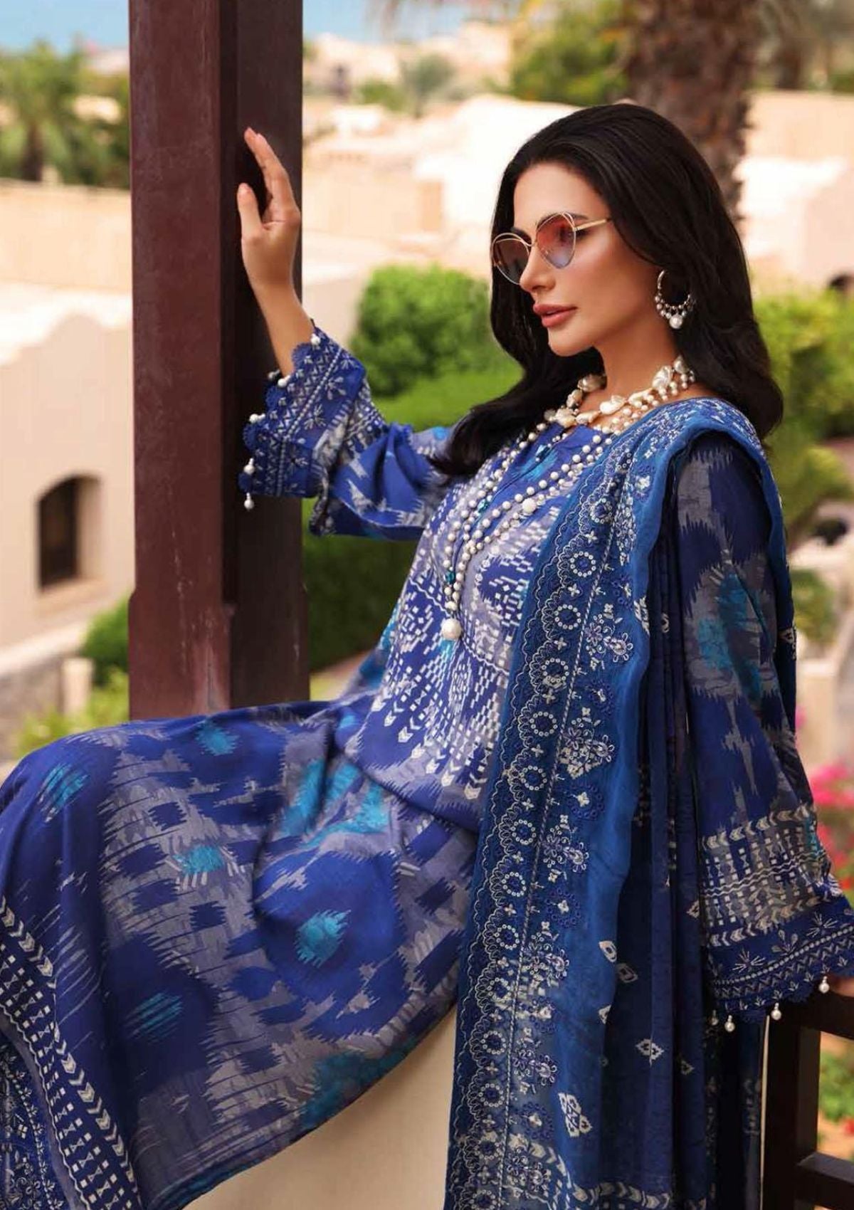 Winter Collection - Nureh - Gardenia - Linen - NSG#73 available at Saleem Fabrics Traditions