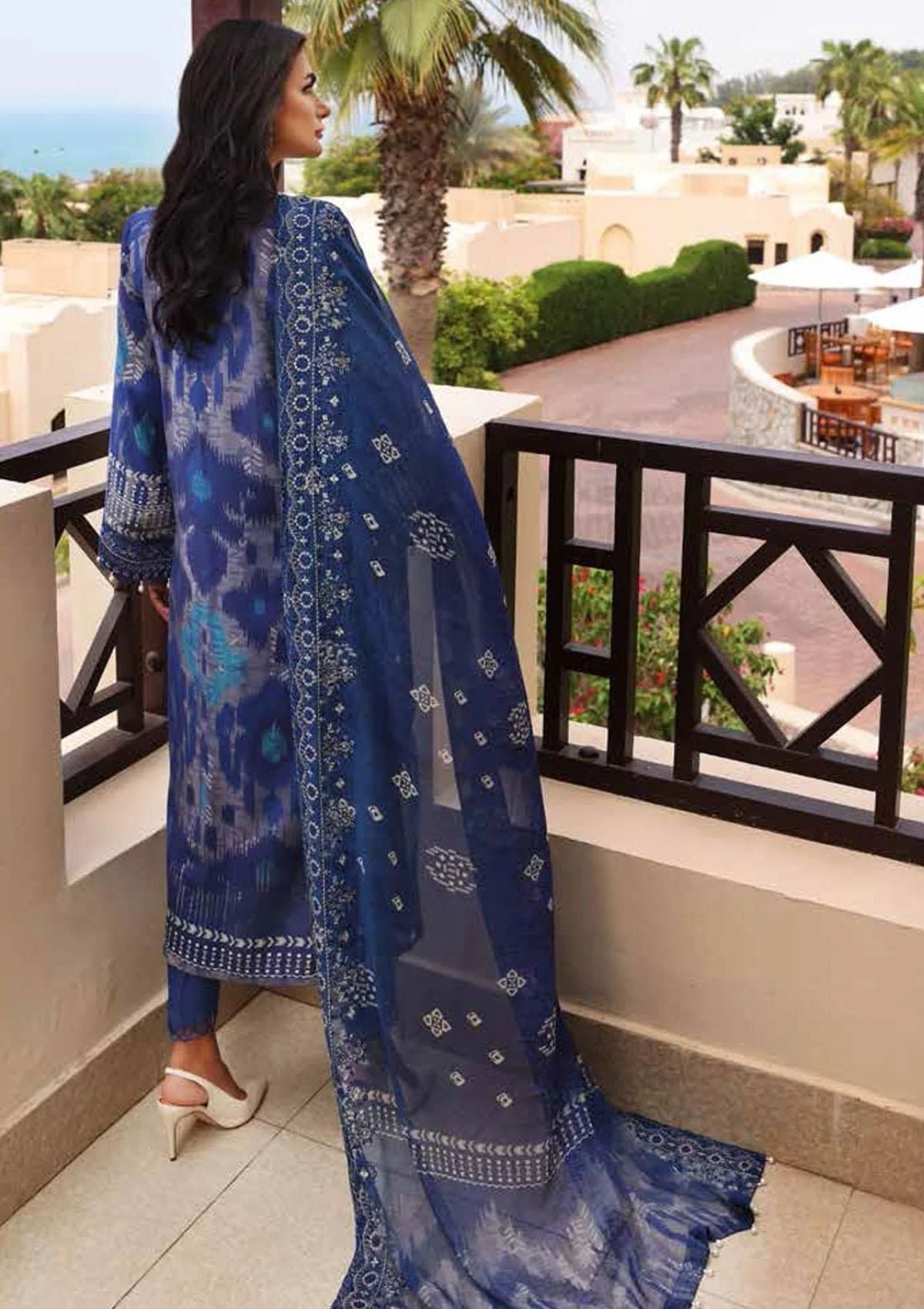 Winter Collection - Nureh - Gardenia - Linen - NSG#73 available at Saleem Fabrics Traditions