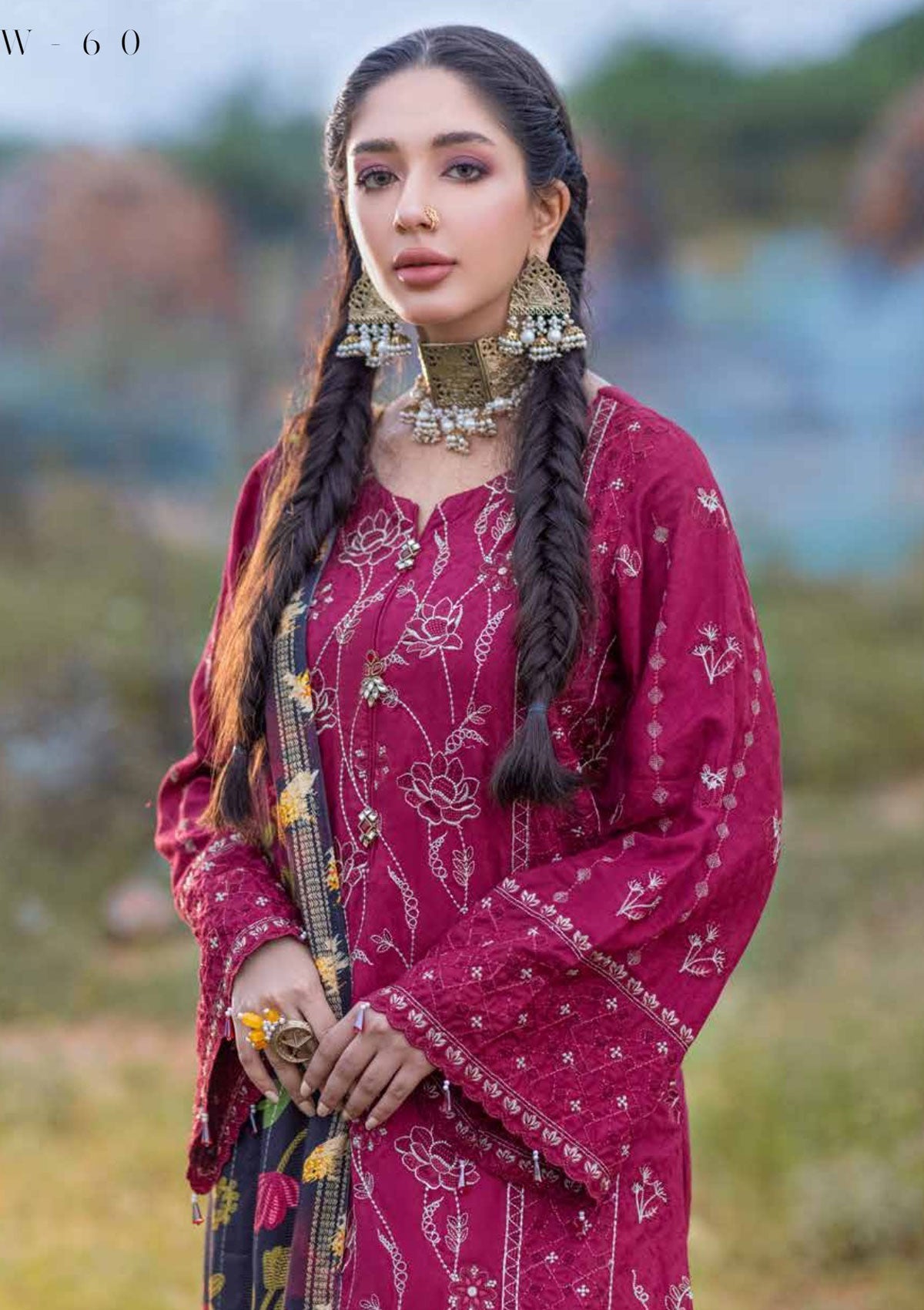 Winter Collection - Nureh - Maya - Heerni - Linen - NW#60 available at Saleem Fabrics Traditions