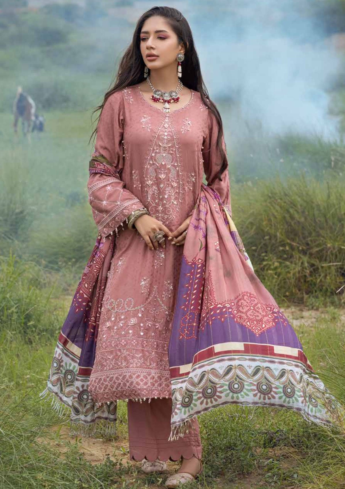 Winter Collection - Nureh - Maya - Heerni - Linen - NW#62 available at Saleem Fabrics Traditions