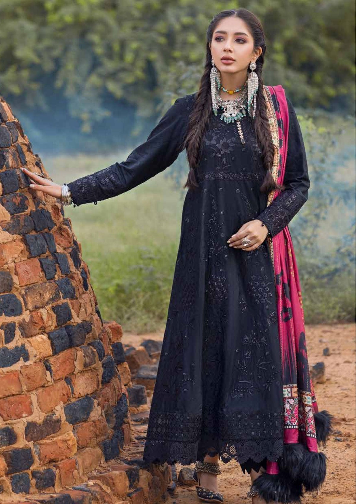 Winter Collection - Nureh - Maya - Heerni - Linen - NW#65 available at Saleem Fabrics Traditions