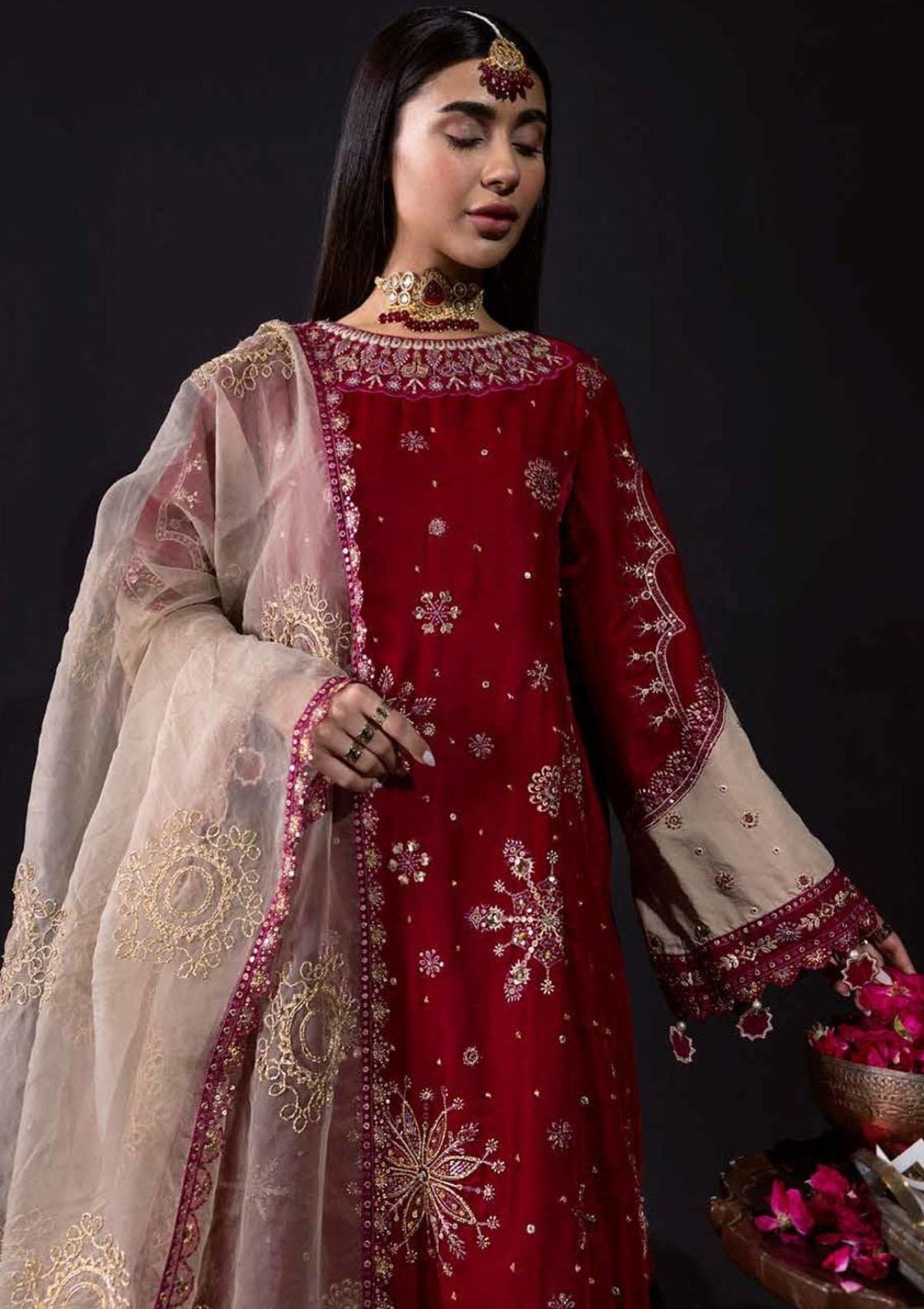 Winter Collection - Nureh - Maya - Velvet - NV#15 available at Saleem Fabrics Traditions