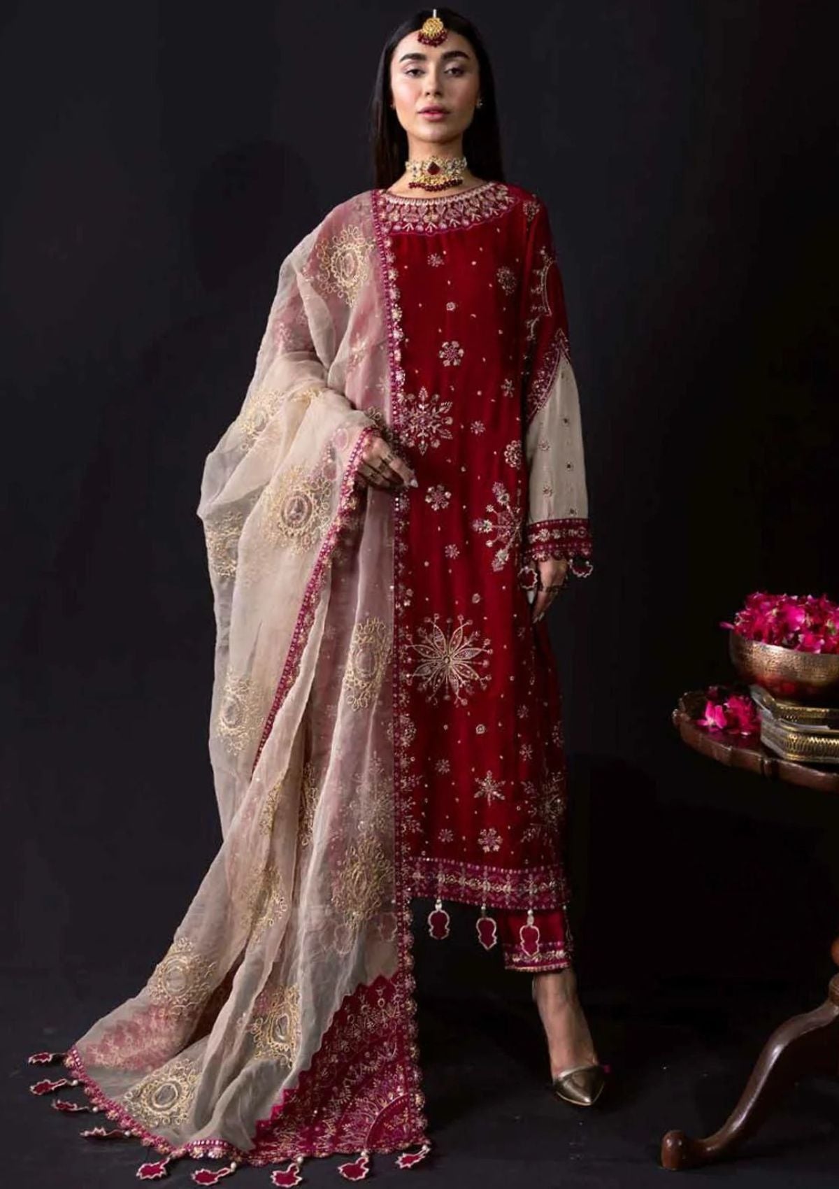 Winter Collection - Nureh - Maya - Velvet - NV#15 available at Saleem Fabrics Traditions