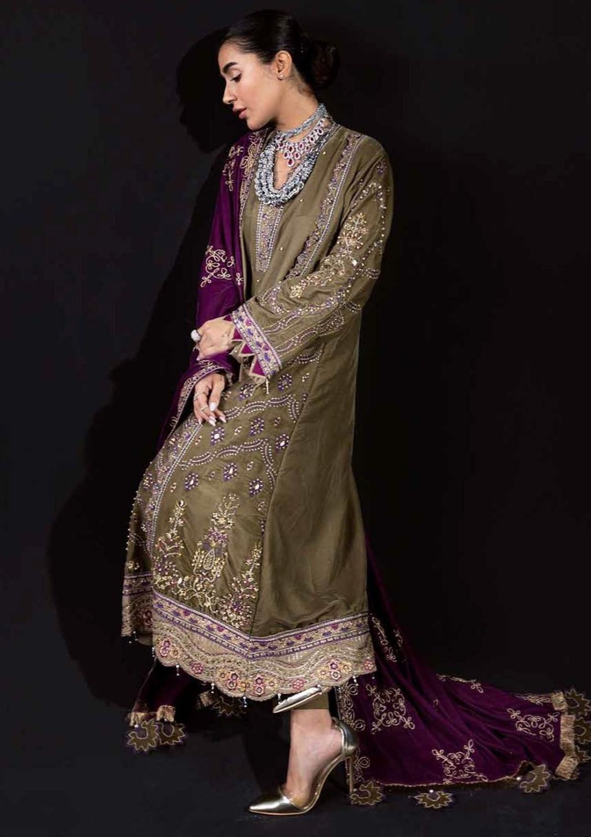 Winter Collection - Nureh - Maya - Velvet - NV#16 available at Saleem Fabrics Traditions