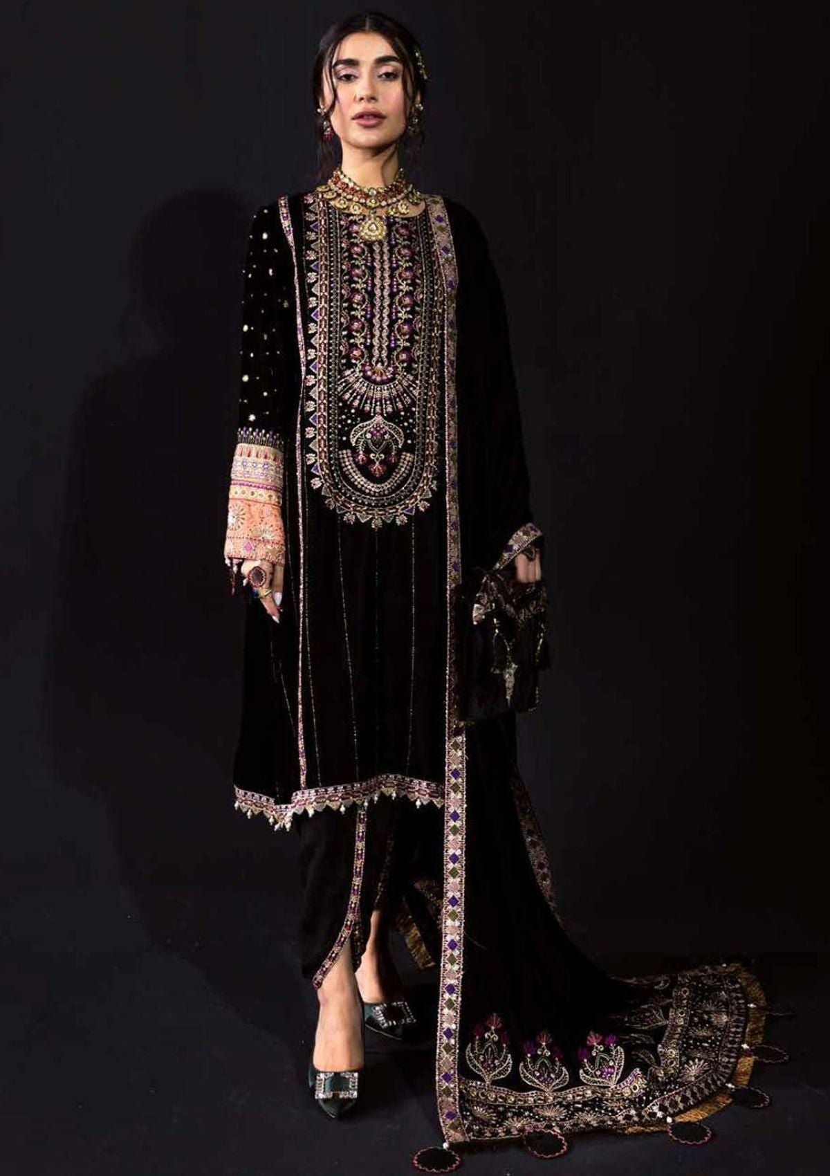 Winter Collection - Nureh - Maya - Velvet - NV#17 available at Saleem Fabrics Traditions