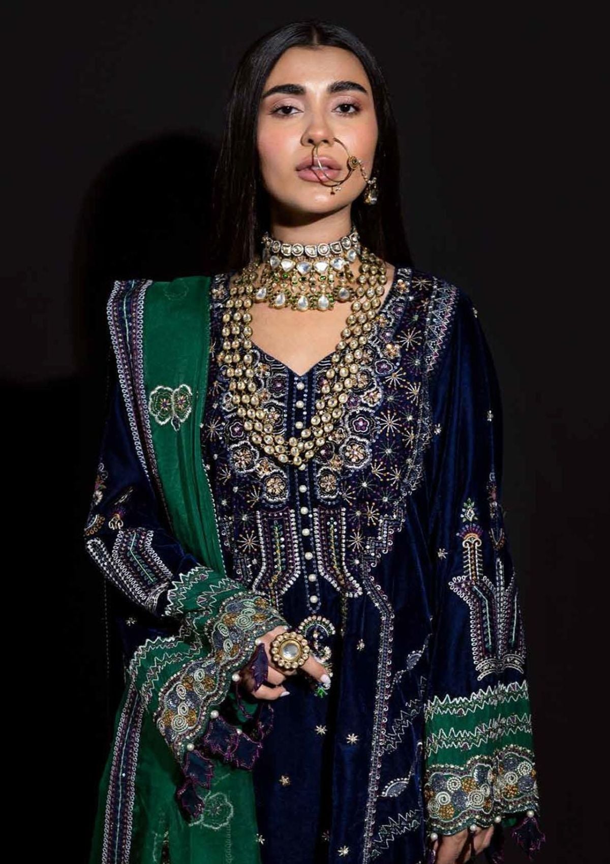 Winter Collection - Nureh - Maya - Velvet - NV#18 available at Saleem Fabrics Traditions