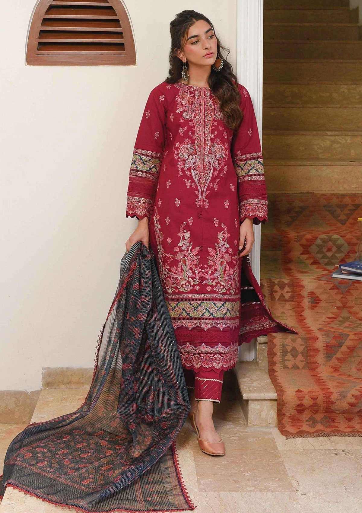 Winter Collection - Qalamkar - Qline - Linen - Sabeeka - VL#4 available at Saleem Fabrics Traditions