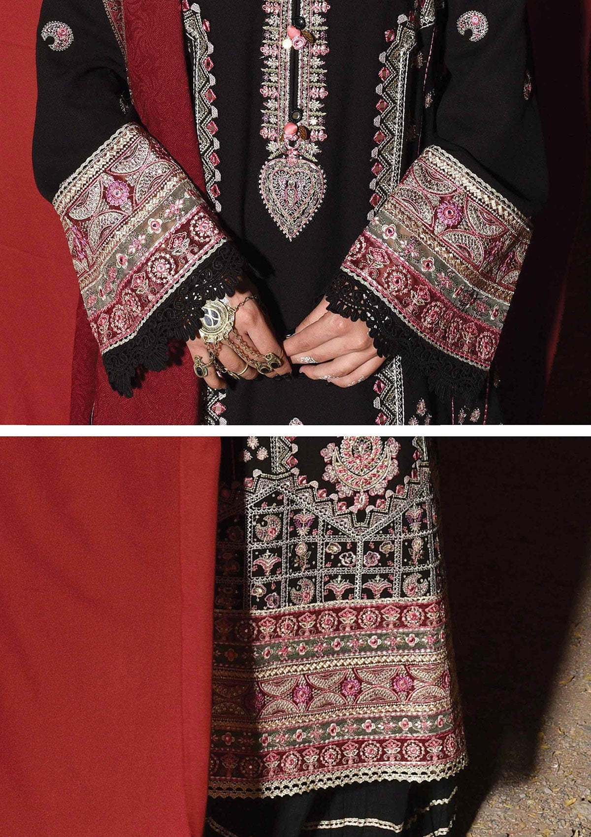 Winter Collection - Qalamkar - Sewni - K#05 (FAHA) available at Saleem Fabrics Traditions