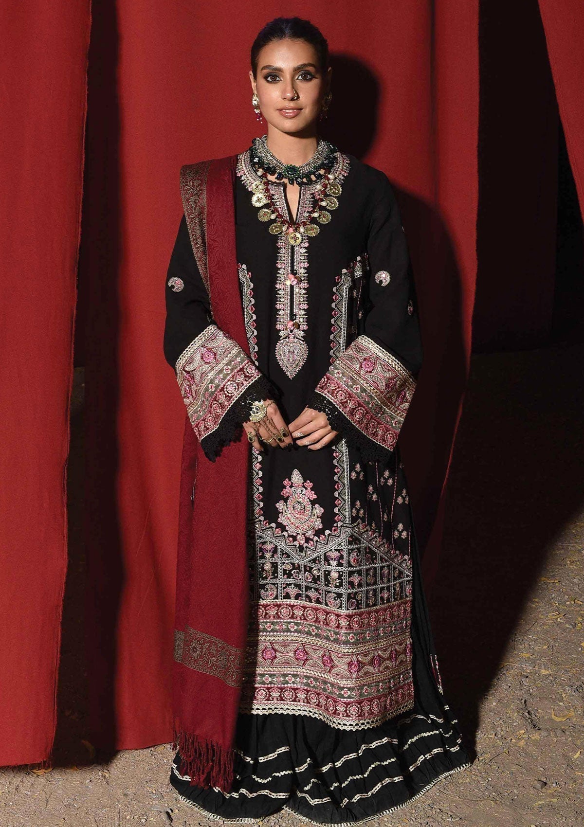 Winter Collection - Qalamkar - Sewni - K#05 (FAHA) available at Saleem Fabrics Traditions