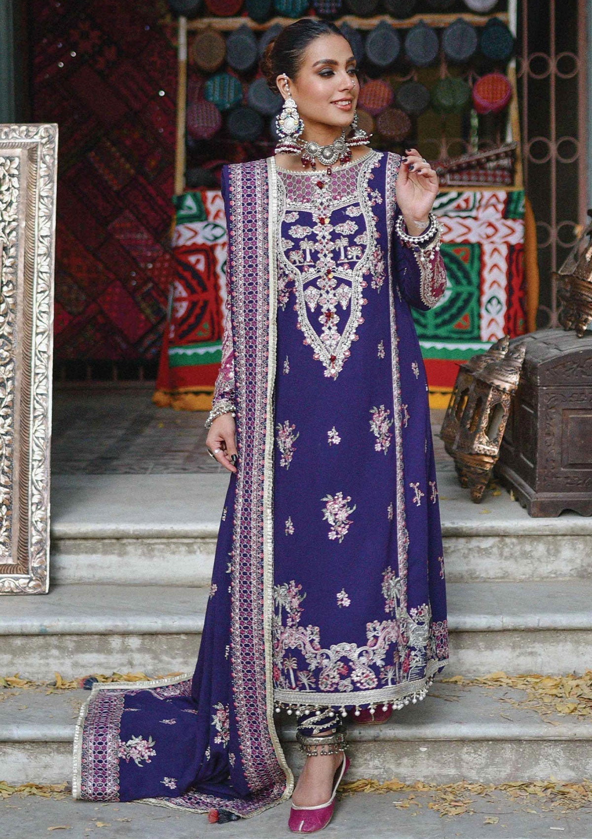 Winter Collection - Qalamkar - Sewni - K#08 (JIYA) available at Saleem Fabrics Traditions