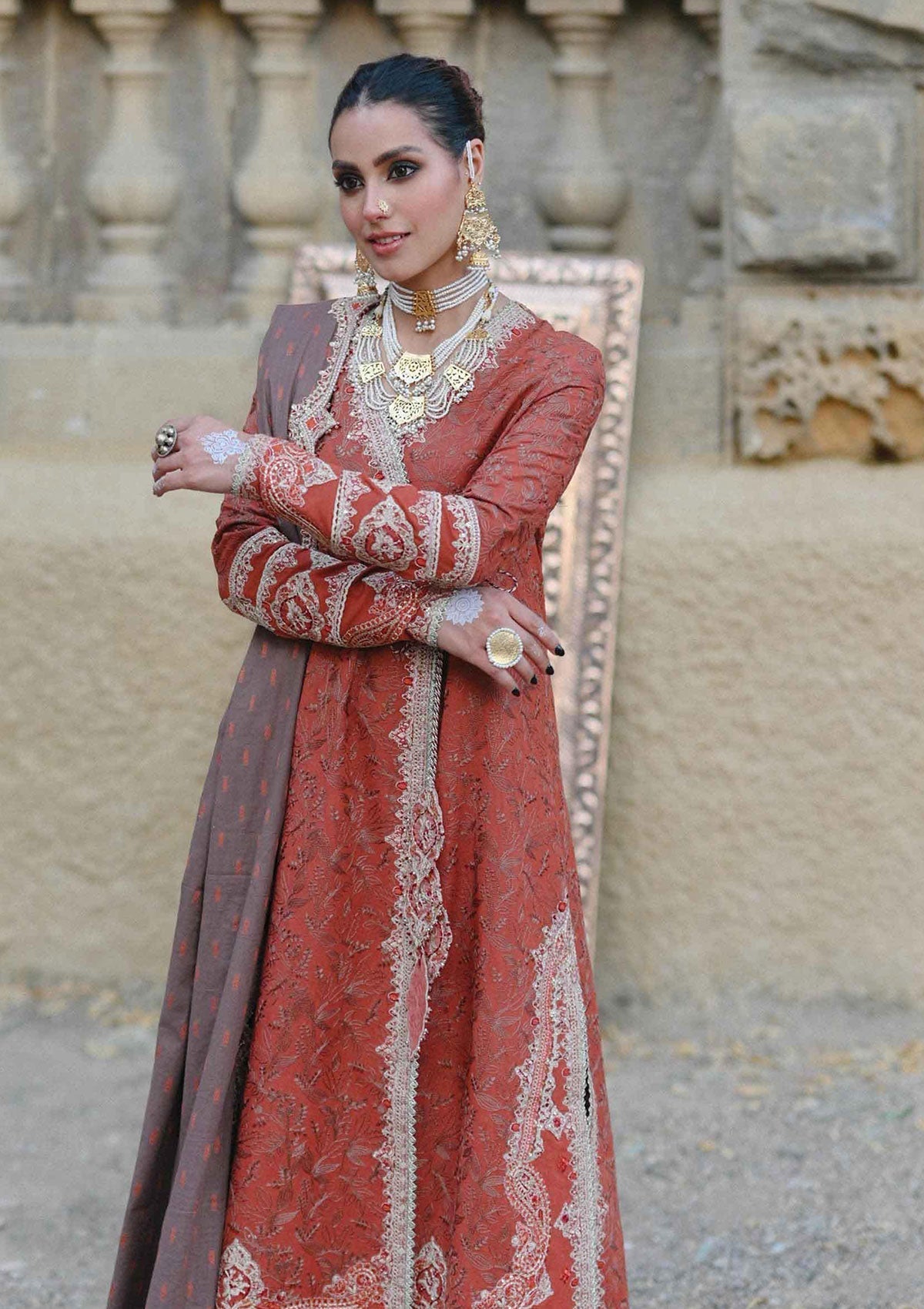 Winter Collection - Qalamkar - Sewni - K#10 (ARMEENA) available at Saleem Fabrics Traditions