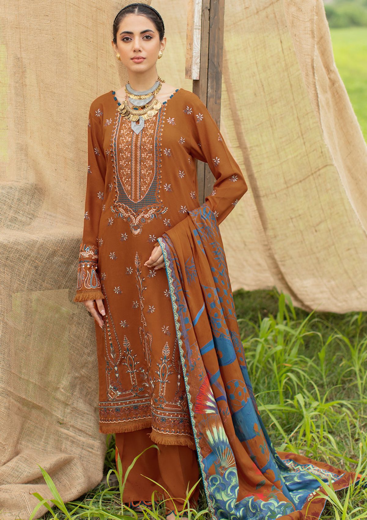 Winter Collection - Ramsha - Reet - Karandi - V06 - R#605 available at Saleem Fabrics Traditions