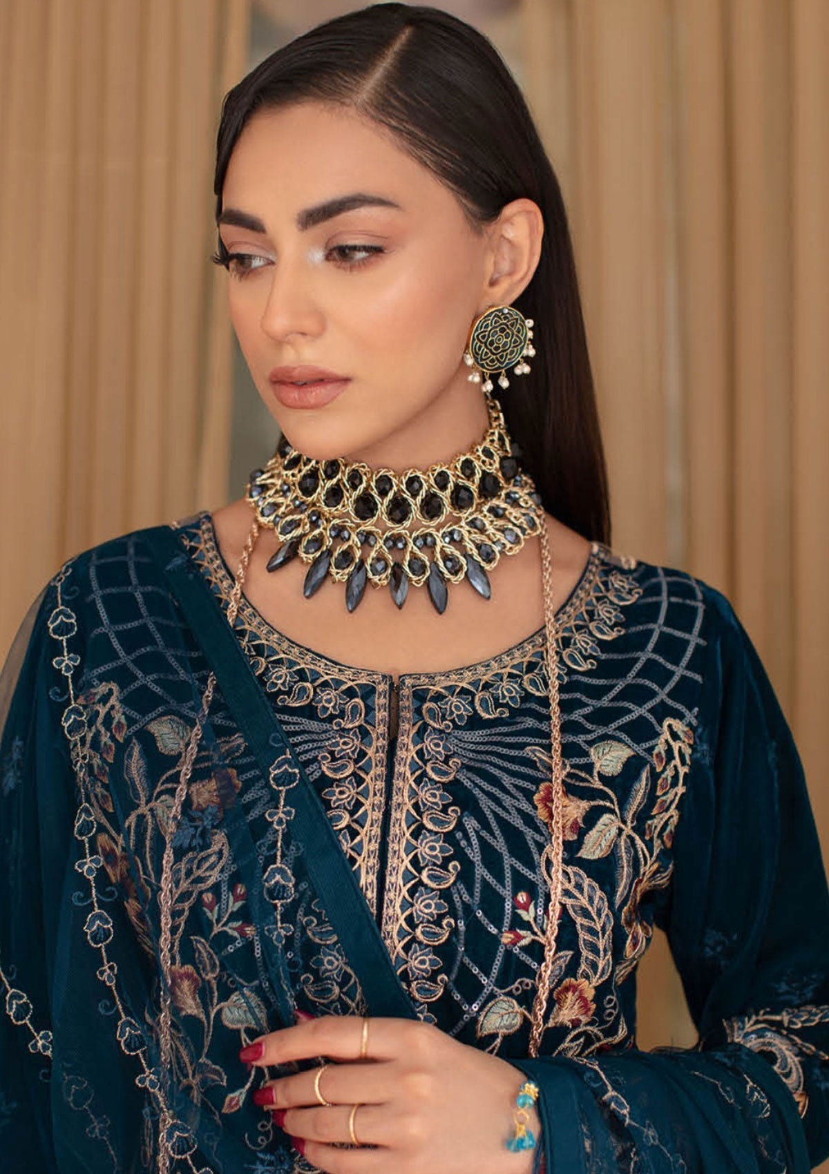 Winter Collection - Ramsha - Velvet - V05 - V#506 available at Saleem Fabrics Traditions